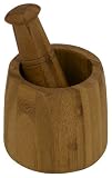 Arthur Price Beautiful Bamboo Wood Pestle & Mortar in a Stylish Gift Box