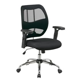 Office Star Screen Back and Mesh Seat Chair with Chrome Finish