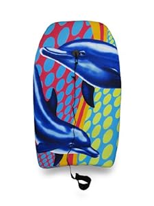 Bright Blue Dolphins Polka Dot Printed Body Board 33 in.