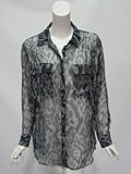 IMAGE OF Lovers + Friends womens boyfriend leopard grey button-down top M