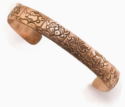 Asta Mangala Tibetan Pattern - Copper Bracelet - From India
