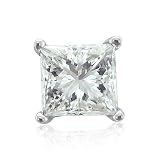 417 ygKKj5L. SL160  Mens 14k White Gold SINGLE Princess Cut Diamond Stud Earring (HI, I, 0.20 carat)