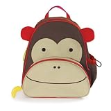 Skip Hop Zoo Pack Little Kid Monkey Backpack, Brown/Red