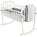 Baby Doll Minky Chevron Cradle Bedding Set, Grey