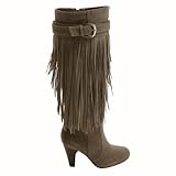 DOOBALLO Women's Rodeo Tall Khaki Boot 7 M US