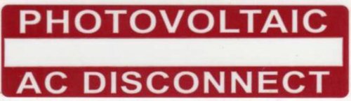 Hellermann Tyton 596-00237 Solar Label, PV AC Disconnect Printable Solar Label, 3.75