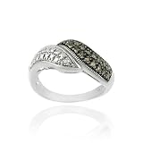 Sterling Silver .16ct. TDW Champagne Diamond Bypass Ring