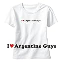 T-SHIRT WOMAN WHITE " I LOVE ARGENTINE GUYS " ARGENTINA Large