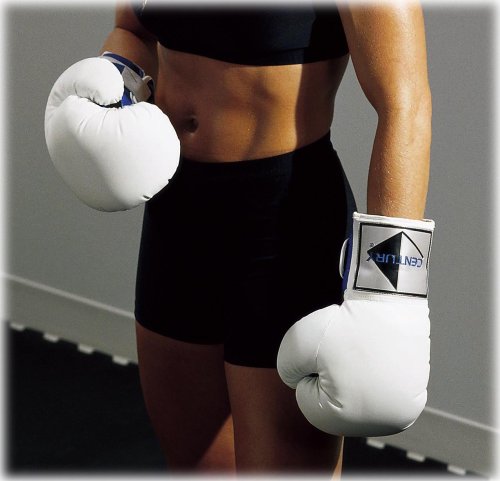 Century 13318P-100-012 Womens Boxing Gloves (White/Blue, 12 oz)