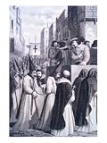 Accompanying the Prisoners Condemned by the Inquisition Court to be Burnt at the Stake, 1610 Art Giclee Poster Print, 18x24