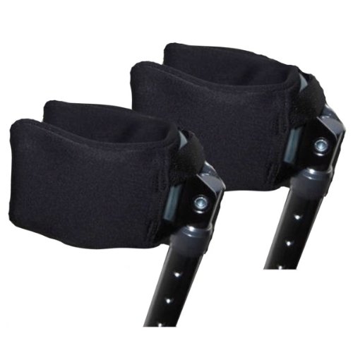 Crutcheze Forearm Crutch Pads, Covers for Arm Cuffs (Pr), Black/Black AirFlex Ultra Plus - Breathable, Ultimate Cushion, Moisture Wicking, Antibacterial, Washable Orthopedic Products Accessories