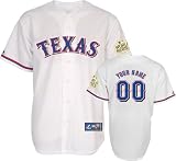 Texas Rangers Jersey: Youth Personalized Home White Replica Jersey with 2011 World Series Participant Patch