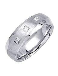 18K Gold 7mm Comfort Fit Contemporary Diamond Band 0.24ctw 1190