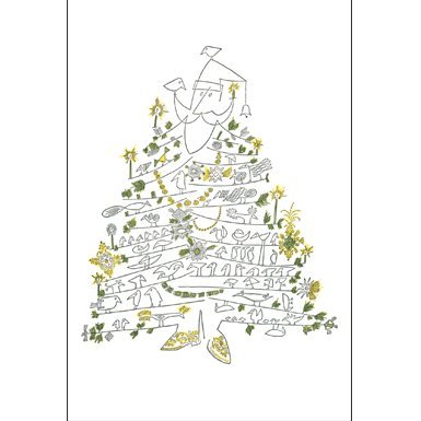 Santa Claus Tree Pack of 10 Christmas Cards (Rectangle)||RF10F