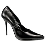 4 1/2 Inch Sexy Stiletto Shoe Classic Pump Shoe WIth Pointed-Toe Black Leather