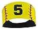 MadSportsStuff Player ID Softball Stitch Headband (Yellow, #5)