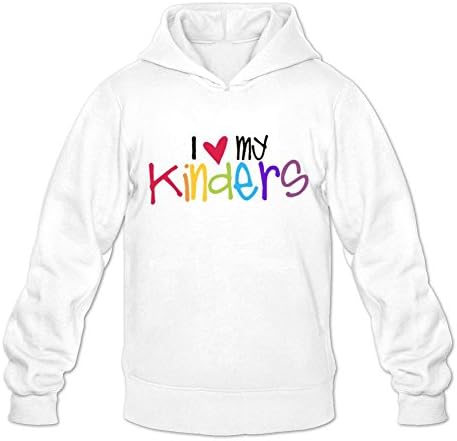 Chanyin mens 100% Cotton I Heart Kinders Pullover Hoodie