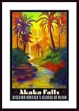 Akaka Falls, Art Poster by Rick Sharp, with Wood Frame, poster size: 24 x 36