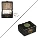 Handmade Antiqued Black Leather Dominoes Set With Chinese Jade Ingot