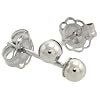 14k White Gold 3mm Ball Stud Earrings