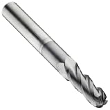 Precision Twist EB3304V Solid Carbide End Mill, TiAlN Coated, 4 Flute, Ball End, 1 Cutting Length, 1/2 Cutting Diameter