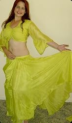 Lemon/Lime Silk Harem Pants