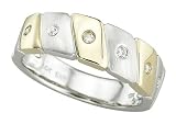 14K Two-Tone Gold Diamond Woman's Wedding/Anniversary Band - 0.08 Ct.