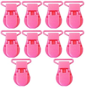 Plastic Suspender Clip Wide - 10 Pack (Hot Pink)