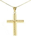 large cocoon hollow tube 14K yellow gold cross