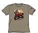 Tractor In Front Of Barn - Adult Safari Green S/S T-Shirt For Men