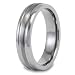 Domed Grooved Brushed and Polished Titanium Ring (6mm) - Sizes 5 - 13