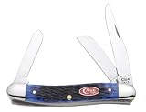 Case Cutlery 07063 Case Medium Stockman Knife, Navy Blue Bone