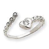 14K White gold HRT W/ CZ TOE RING - GH23569