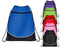 Pocket Two Tone Drawstring Bag