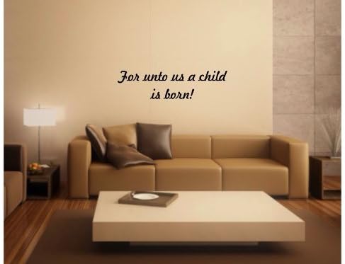 For Unto Us a Child Is Born 12" X 3" Black