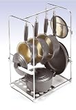 Le Creuset Cast Iron 5-piece Pan Set with Chrome Rack, Granite