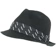 BRAID 3 PLEAT BAND STINGY FEDORA TRILBY HAT * BLACK - Medium