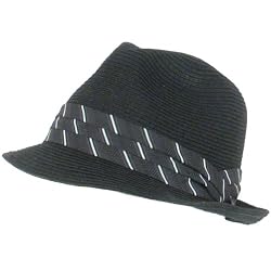New Braid 3 Pleat Band Stingy Fedora Trilby Hat * Black - Large / Extra Large