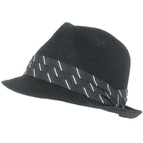 New Braid 3 Pleat Band Stingy Fedora Trilby Hat * Black - Large / Extra Large