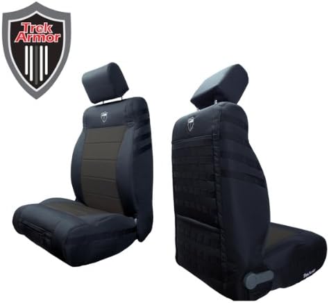 Trek Armor TAJKSC1112FPBG SUPREME 2011-12 Jeep JK Seat Covers Front (Pair) Outer Color Black Insert Color Graphite - front and rear zippe