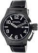 Black Stainless Steel Corduba Quartz Leather Strap