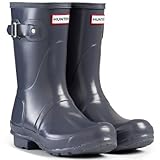 Women's Hunter Boots Original Short Gloss Snow Rain Boots Water Boots Unisex - Graphite - 8