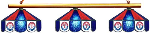 Texas Rangers Pool Table Light - Stained Glass Shades