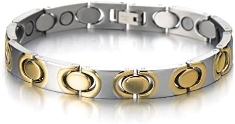 CSG Refined Style Magnetic Bracelet for Men and Women Stainless Steel Silver Gold