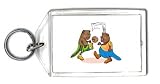 Keychain with soccer, sport, playing, animal, beaver, ball