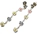 Diamond and Multi Color Ceylon Sapphire Bezel Set Long Drop Earring 18k White Gold (T.w 3.85)