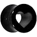 00 Gauge Black Acrylic Hollow Heart Saddle Plug