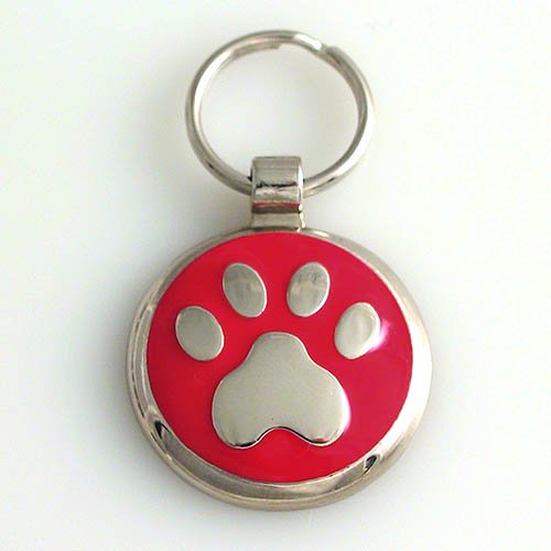 Pet Id Tag Paw Print Custom Engraved