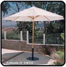 Ambrosia 11 Foot Wood Market Umbrella-Jockey Red