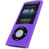 iGadgitz PURPLE Silicone Skin Case Cover for Apple iPod Nano 5th Generation 5G (with Video Camera) 8GB & 16GB + Screen Protector & Lanyard